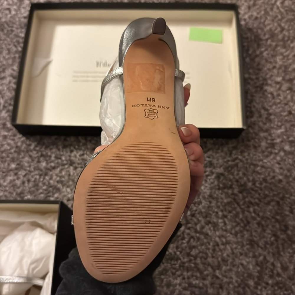 Ann Taylor Practically New Silver High Heels - image 6